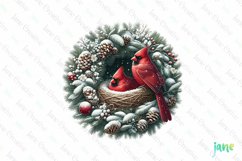 Winter Scene Wreath Sublimation Clipart Product Image 1