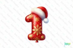 Santa Claus Balloon Alphabet Number 1 Clipart Product Image 1