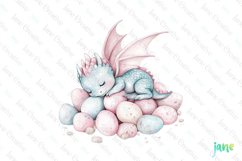 Baby Dragon With Bunny Ears Sublimation Clipart Product Image 1