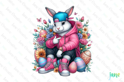 Retro Easter Bunny Sublimation Clipart Product Image 1