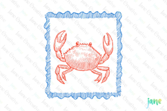 Coquette Coastal Summer Crab Frame Clipart Product Image 1