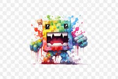 Watercolor Pixelated Sublimation Clipart Product Image 2