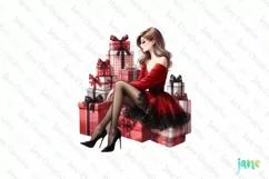 Christmas Fashion Girl Sublimation Clipart Product Image 1