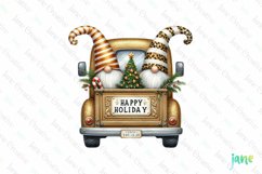 Glitter Leopard Christmas Gnome Truck Clipart Product Image 1