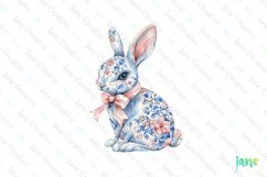 Chinoiserie Easter Bunny Sublimation Clipart Product Image 1