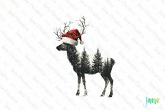 Double Exposure Christmas Reindeer Clipart Product Image 1