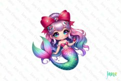 Pastel Christmas Mermaid Clipart Product Image 1