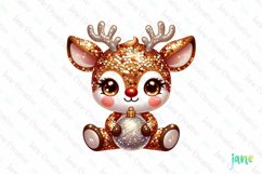 Sparkling Christmas Reindeer Character Clipart Product Image 1