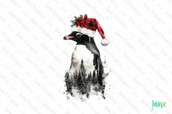 Double Exposure Christmas Penguin Clipart Product Image 1