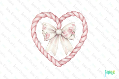 Pink Chinoiserie Cowgirl Heart Shaped Rope Clipart Product Image 1