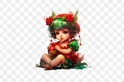 Amazing Fairy Christmas Baby Sublimation Clipart Product Image 2