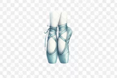Watercolor Blue Ballerina Shoes Clipart Product Image 2