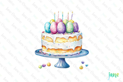 Easter Party Cake Sublimation Clipart Product Image 1