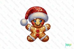 Sparkling Christmas Gingerbread Man Character Clipart Product Image 1