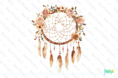 Boho Spring Floral Dreamcatcher Sublimation Clipart Product Image 1