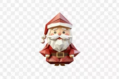 Christmas Origami Santa Claus Sublimation Clipart Product Image 2