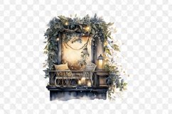 Winter Balcony At Night Sublimation Clipart Product Image 3