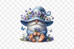 Blue Floral Gnome Sublimation Product Image 2