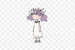 Girl With Flowers Children's Book Clipart Product Image 2