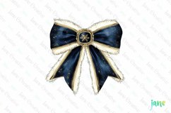 Blue And Gold Christmas Bow Clipart Product Image 1