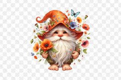 Orange Floral Gnome Sublimation Product Image 2