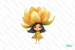 Whimsical Floral Child Clipart Product Image 1