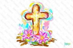 Brushstroke Easter Cross Clipart Product Image 1
