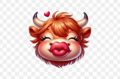 Funny Highland Cow Kiss Clipart Product Image 2