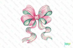 Pastel Preppy Christmas Bow Clipart Product Image 1