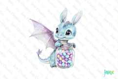 Baby Dragon With Bunny Ears Sublimation Clipart Product Image 1