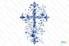 Chinoiserie Easter Cross Clipart Product Image 1