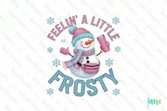 Retro Pink Christmas Feelin A Little Frosty Clipart Product Image 1