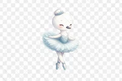 Watercolor Blue Ballerina Swan Clipart Product Image 2