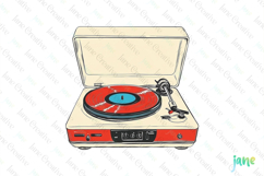 Retro Turntable Sublimation Clipart Product Image 1