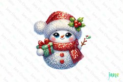 Sparkling Christmas Snowman Character Clipart Product Image 1