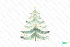 Gold And Mint Christmas Tree Clipart Product Image 1