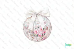 Pink Chinoiserie Cowgirl Disco Ball Clipart Product Image 1
