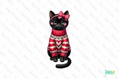 Valentine Black Cat PNG Clipart Product Image 1