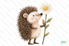 Hedgehog Spring Rustic Farm Vintage Clipart Product Image 1