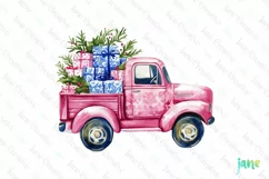 Christmas Truck Chinoiserie Clipart Product Image 1
