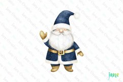 Blue And Gold Christmas Gnome Clipart Product Image 1