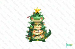 Alligator Wrapped In Christmas Tree Clipart Product Image 1