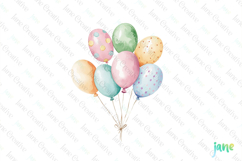 Easter Party Balloons Sublimation Clipart Product Image 1