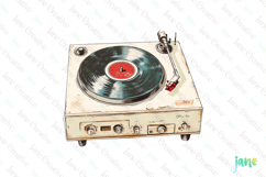 Retro Turntable Sublimation Clipart Product Image 1