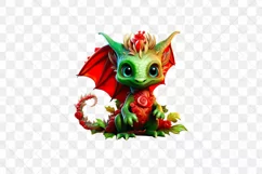 Amazing Fairy Christmas Dragon Sublimation Clipart Product Image 2