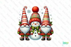 Cute Christmas Gnome And Snowman Clipart Product Image 1