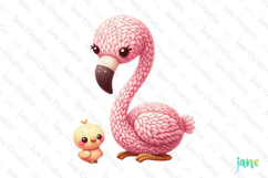 Knitted Flamingo for Mother&#039;s Day Clipart Product Image 1