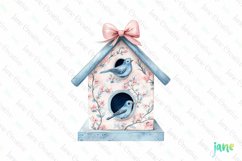 Chinoiserie Easter Bird House Sublimation Clipart Product Image 1