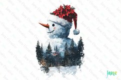 Double Exposure Christmas Snowman Clipart Product Image 1
