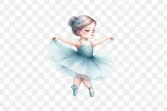 Watercolor Blue Baby Ballerina Clipart Product Image 2